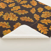 濃い茶色の離れ秋のオーク材 シェルパブランケット (3/4)