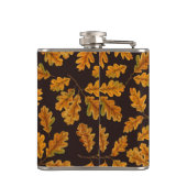 濃い茶色の離れ秋のオーク材 フラスク (裏面)