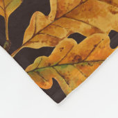 濃い茶色の離れ秋のオーク材 フリースブランケット (角)