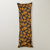 濃い茶色の離れ秋のオーク材 ボディピロー (裏面 (縦))