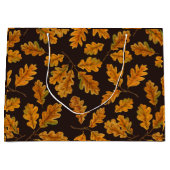 濃い茶色の離れ秋のオーク材 ラージペーパーバッグ (正面)