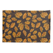 濃い茶色の離れ秋のオーク材 枕カバー (裏面-左)