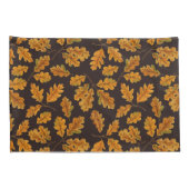 濃い茶色の離れ秋のオーク材 枕カバー (裏面-右)