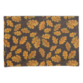 濃い茶色の離れ秋のオーク材 枕カバー (正面右)