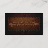 濃い茶色の革ルックブラウンラベル 名刺 (裏面)