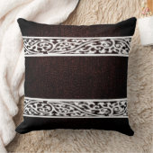 濃い茶色の革 クッション (ブランケット)