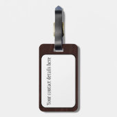 濃い茶色の革 ラゲッジタグ (裏面縦)