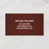 濃い茶色の革 名刺 (裏面)