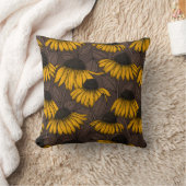 濃い茶色の黄色い円錐花序 クッション (ブランケット)