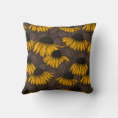 濃い茶色の黄色い円錐花序 クッション (裏面)