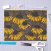 濃い茶色の黄色い円錐花序 薄葉紙 (クラフト)