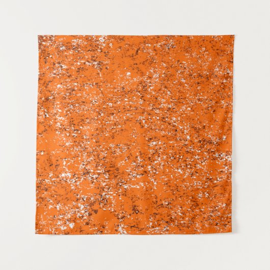 濃い茶色グランジの背景白黒オレンジo タペストリー (正面(横))