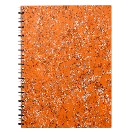 濃い茶色グランジの背景白黒オレンジo ノートブック (正面)