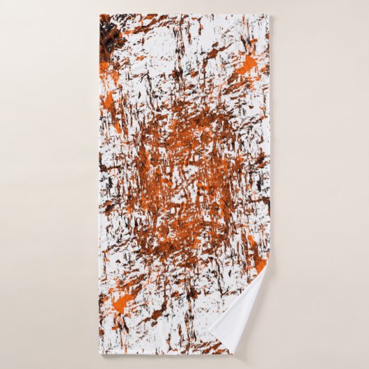 濃い茶色グランジの背景白黒オレンジo バスタオル (バスタオル)