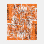 濃い茶色グランジの背景白黒オレンジo フリースブランケット (正面)