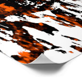 濃い茶色グランジの背景白黒オレンジo ポスター (角)