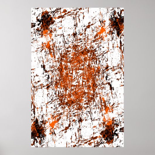 濃い茶色グランジの背景白黒オレンジo ポスター (正面)
