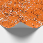 濃い茶色グランジの背景白黒オレンジo ラッピングペーパー (角)