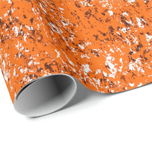 濃い茶色グランジの背景白黒オレンジo ラッピングペーパー (ロールコーナー)