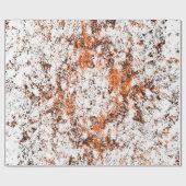 濃い茶色グランジの背景白黒オレンジo ラッピングペーパー (フラット)