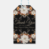 濃い茶色、コーヒーキャラメル、ベージュの秋 ギフトタグ (裏面)