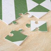 濃い草緑の幾何学模様デコキューブパターン ジグソーパズル (側面)