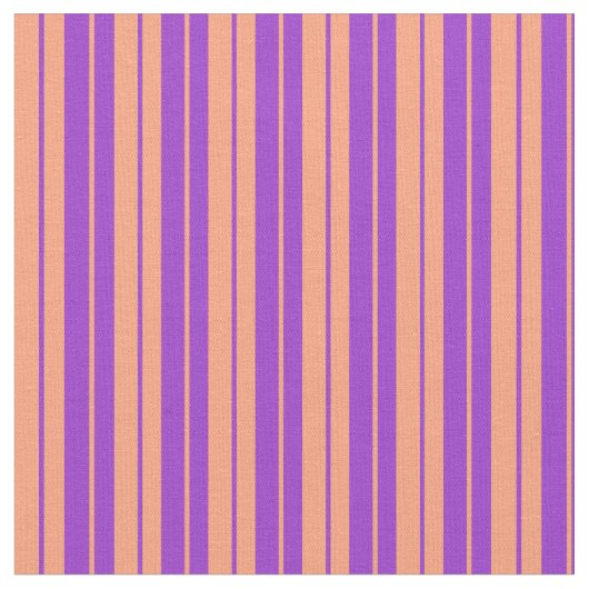濃い蘭と明るいサケの色の線 ファブリック (クローズアップ)