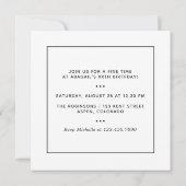 濃い虹色のバルーン誕生日パーティーの招待 招待状 (裏面)