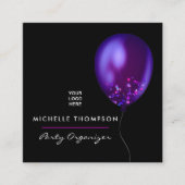 濃い虹色バルーンイベントコーディネータースクエア スクエア名刺 (正面)