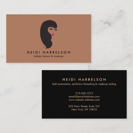 濃い褐色に光る少女 名刺 (正面/裏面)