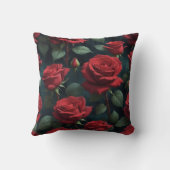 濃い赤いバラ クッション (裏面)