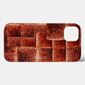 濃い赤い壁テクスチャを持つ正方形 Case-Mate iPhoneケース (裏面 (横))