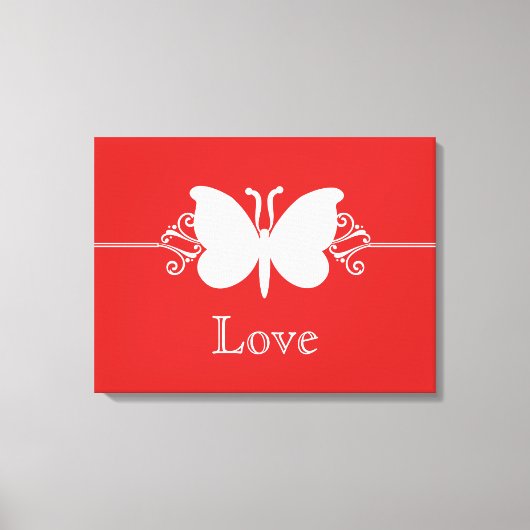 濃い赤い蝶の渦巻き美徳キャンバス印刷 キャンバスプリント (正面)