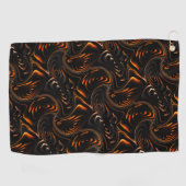 濃い赤から茶色のツイスト円の繰り返し ゴルフタオル (横)