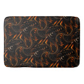 濃い赤から茶色のツイスト円の繰り返し バスマット (正面)