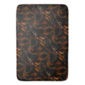 濃い赤から茶色のツイスト円の繰り返し バスマット (正面縦)