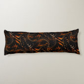 濃い赤から茶色のツイスト円の繰り返し ボディピロー (裏面)