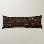 濃い赤から茶色のツイスト円の繰り返し ボディピロー (正面)