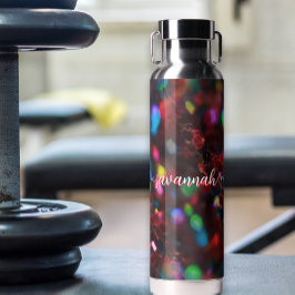 濃い赤きらめく ウォーターボトル