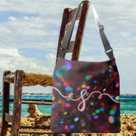 濃い赤きらめく クロスボディバッグ