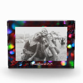 濃い赤きらめく フォトブロック (正面)