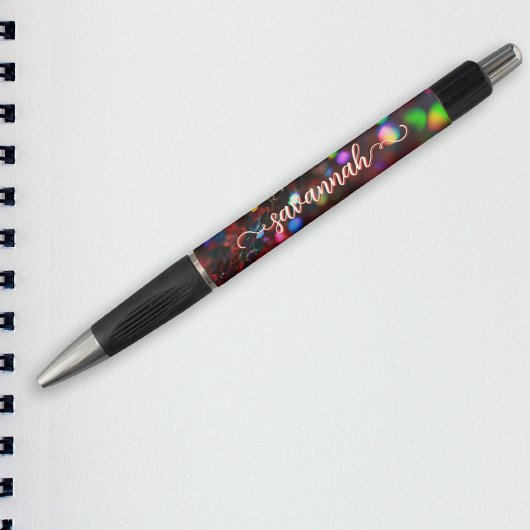 濃い赤きらめく ボールペン