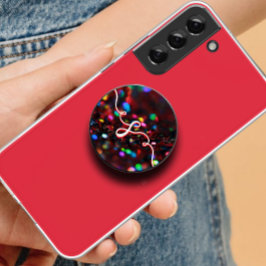 濃い赤きらめく ポップソケット