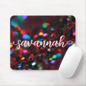 濃い赤きらめく マウスパッド (マウス)