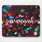 濃い赤きらめく マウスパッド (正面)