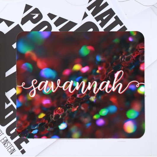 濃い赤きらめく マウスパッド