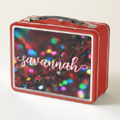 濃い赤きらめく メタルランチボックス (裏面)