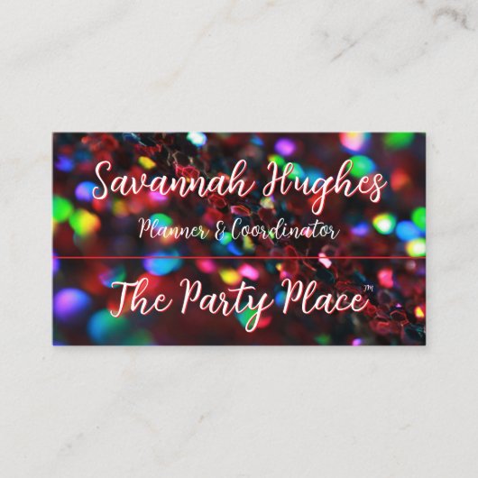 濃い赤きらめく 名刺 (正面)