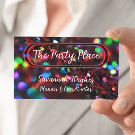 濃い赤きらめく 名刺