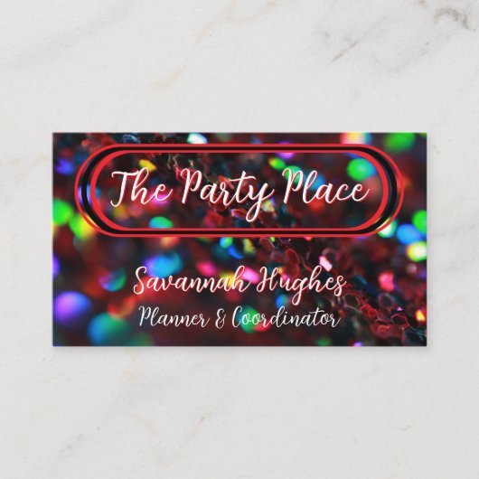 濃い赤きらめく 名刺 (正面)